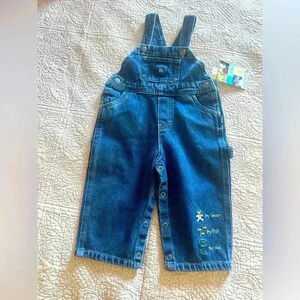 Carter’s 12-18 month Unisex Toddler Overalls Authentic Blue Denim 100% Cotton